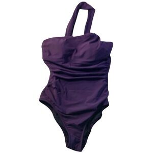 LANDS END Halter Neck one-piece swimsuit purple size 4